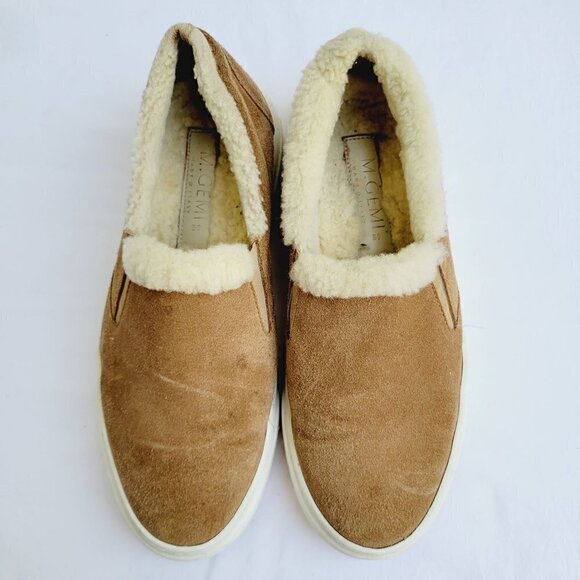 M. Gemi Women's Chestnut Suede The Sofia Shearling Slip-on Sneaker - 39 (US 8.5) - Picture 3 of 10